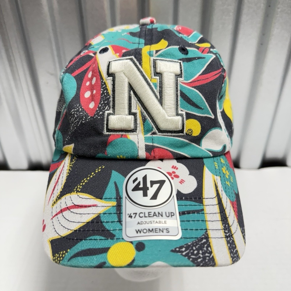 Women's '47 Charcoal Nebraska Huskers Plumeria Clean Up Adjustable Hat Hawaiian